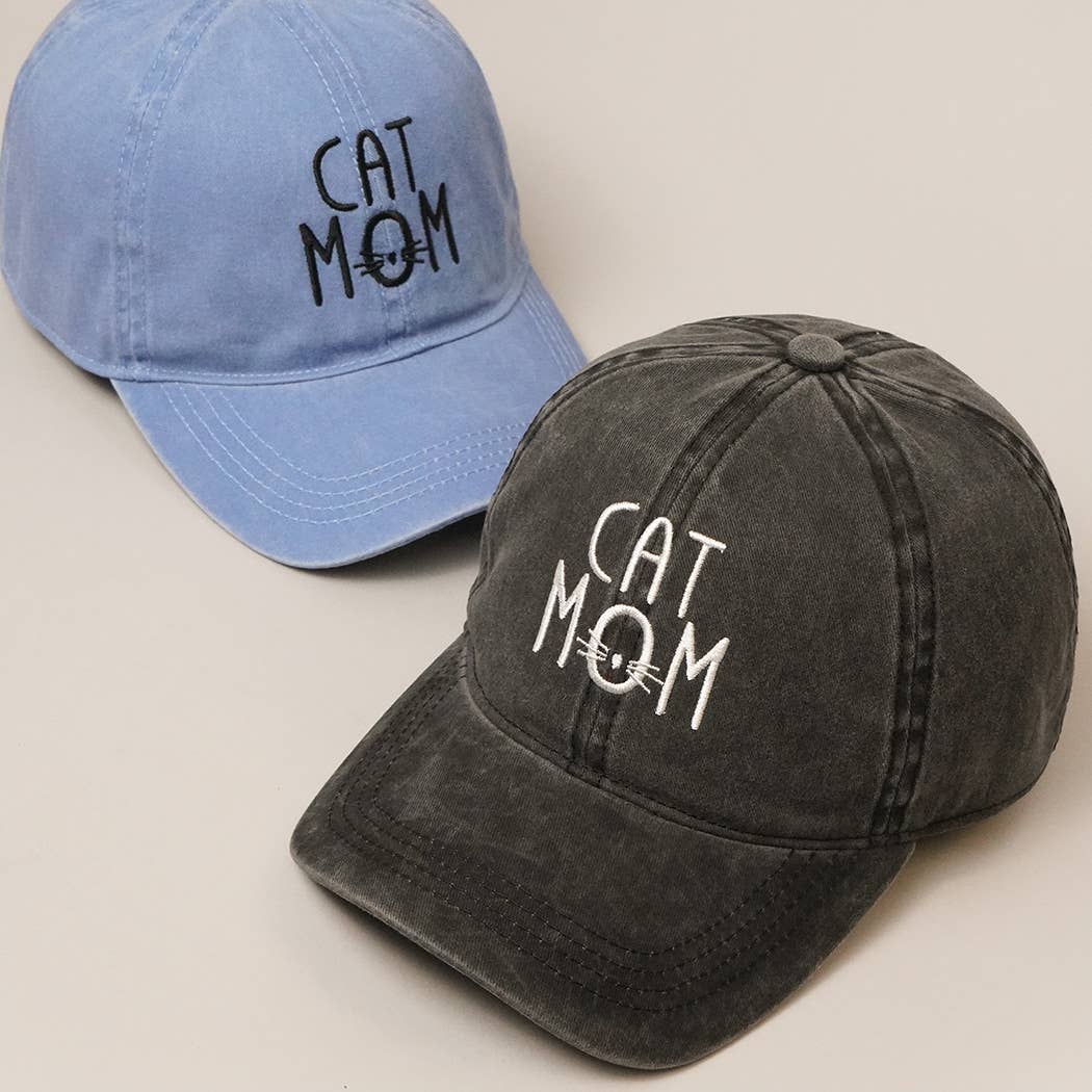 CAT MOM Denim Cotton Adjustable Hat