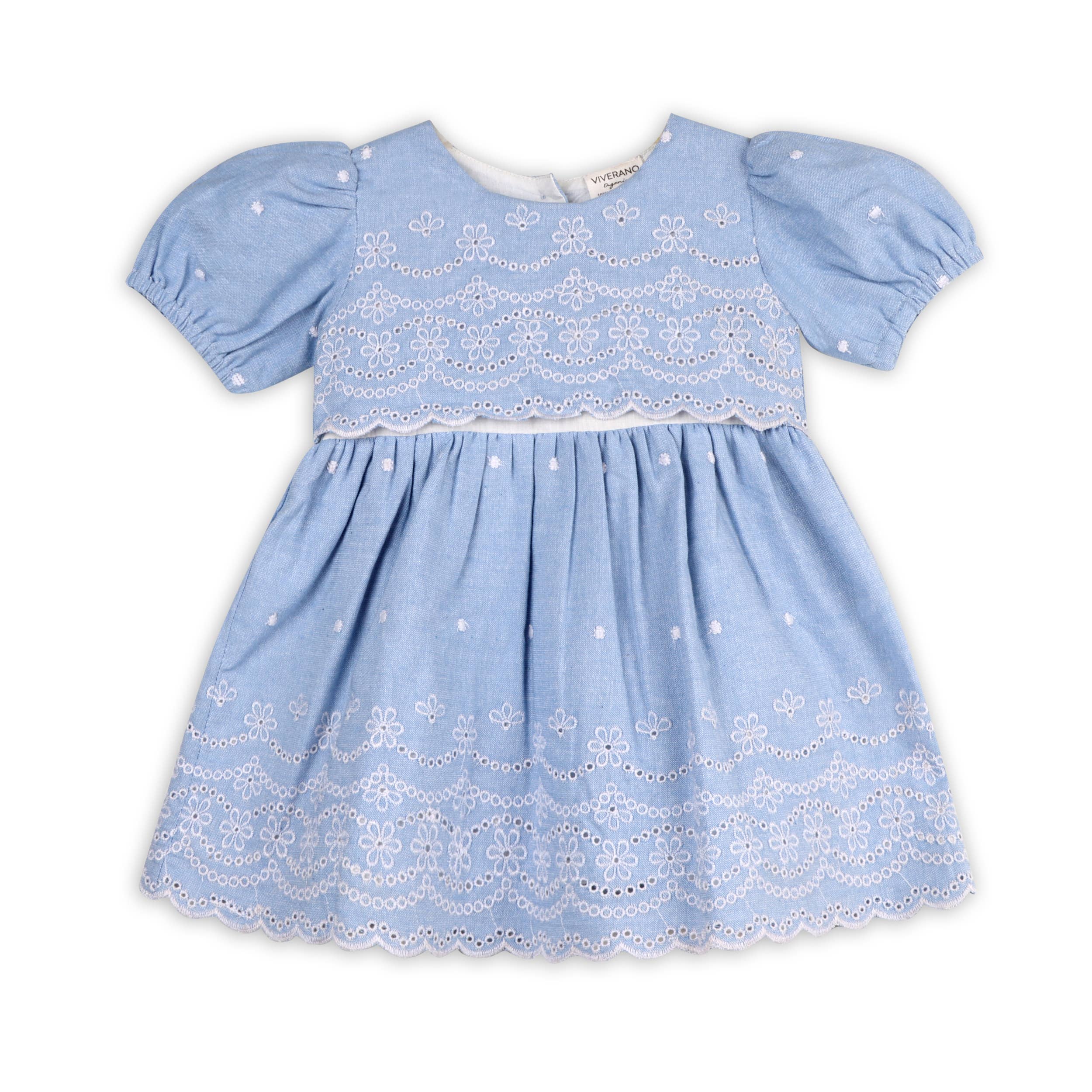 Image of Isla Chambray Baby Dress + Bloomer