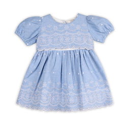 Image of Viverano Organics - Isla Chambray Baby Dress + Bloomer (Organic Cotton)