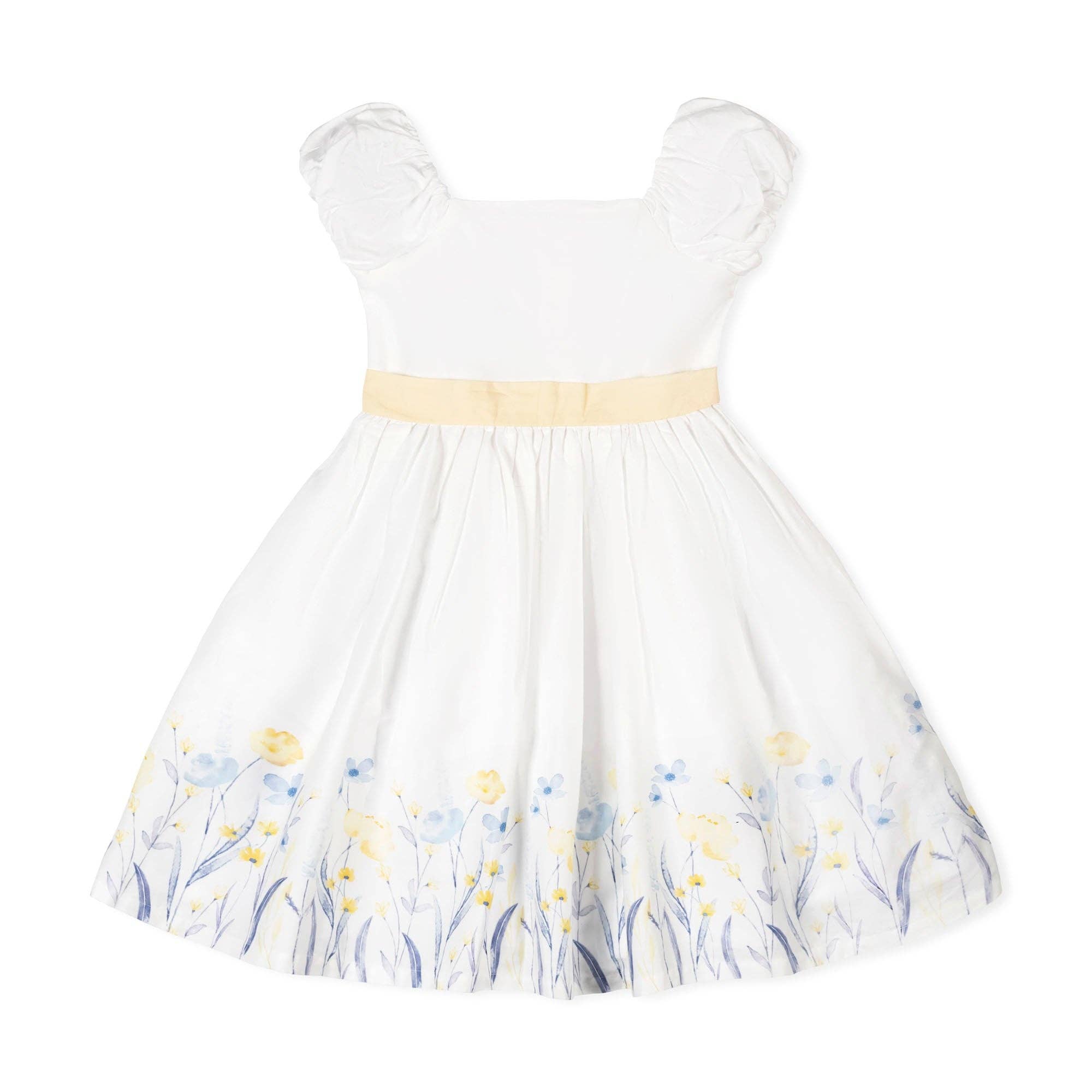 Hope and Henry - Organic Puff Sleeve Sateen Dress