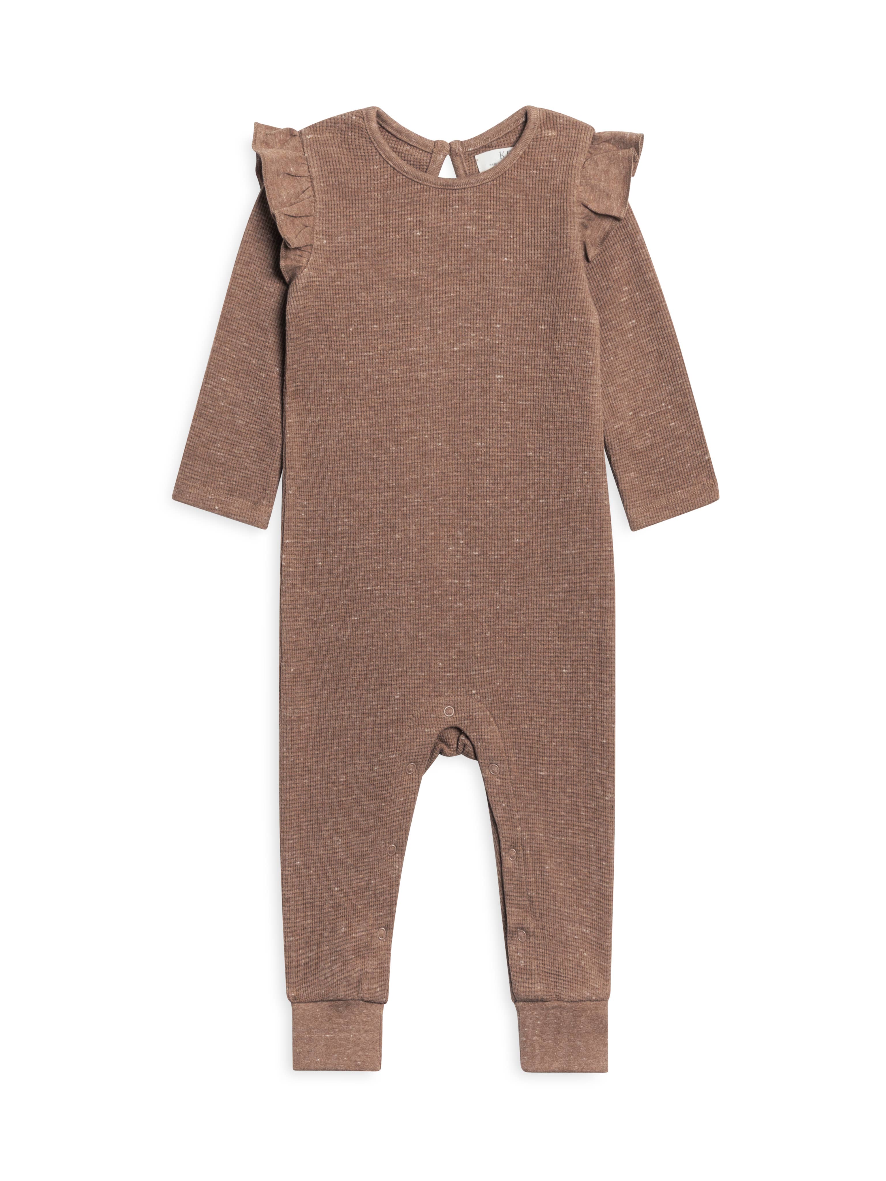 Image of Colored Organics - Organic Baby Mila Flutter Sleeve Waffle Romper
