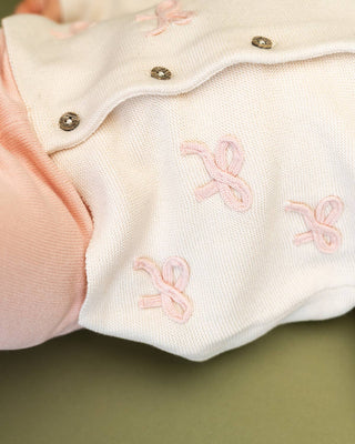 Viverano Organics - Zoe Bow Sweater Knit Baby Button Cardigan (Organic)