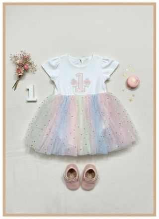 Pastel Tutu Dress w/ matching headband bow