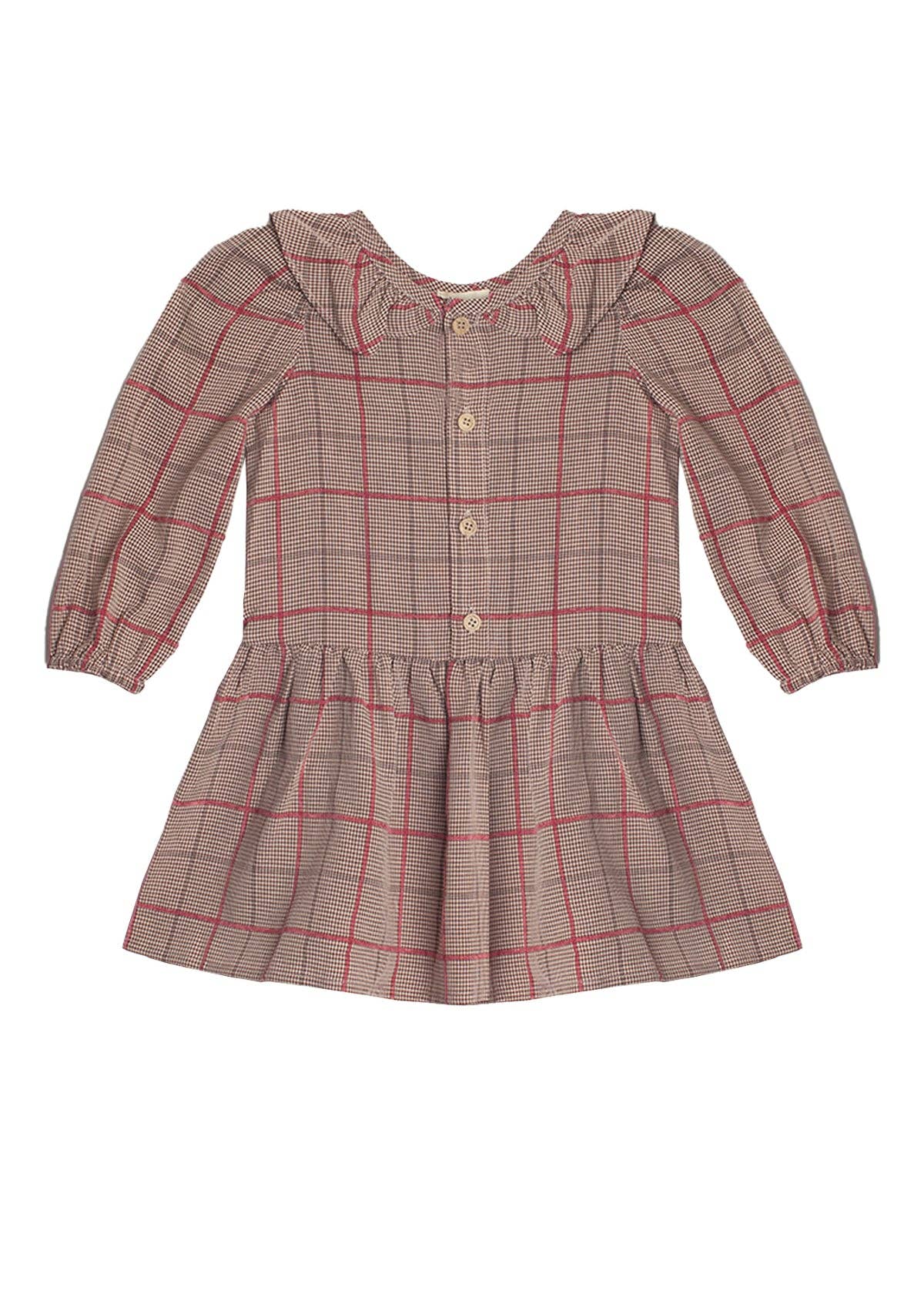 Image of Hazel Brown Checkered Dress