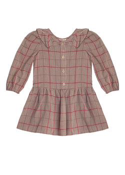 Image of Hazel Brown Checkered Dress