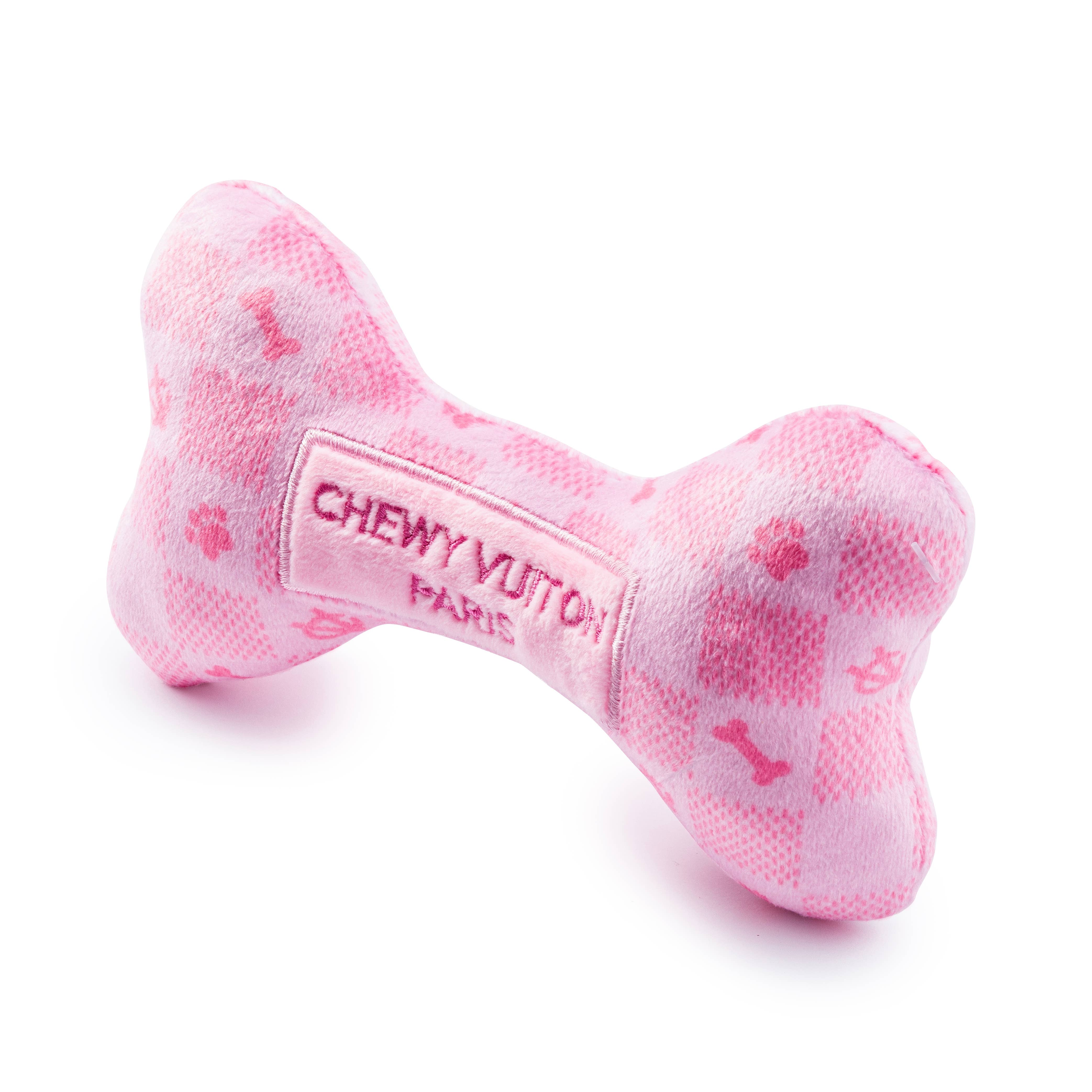 Image of Haute Diggity Dog - Pink Checker Chewy Vuiton Bone by Haute Diggity Dog