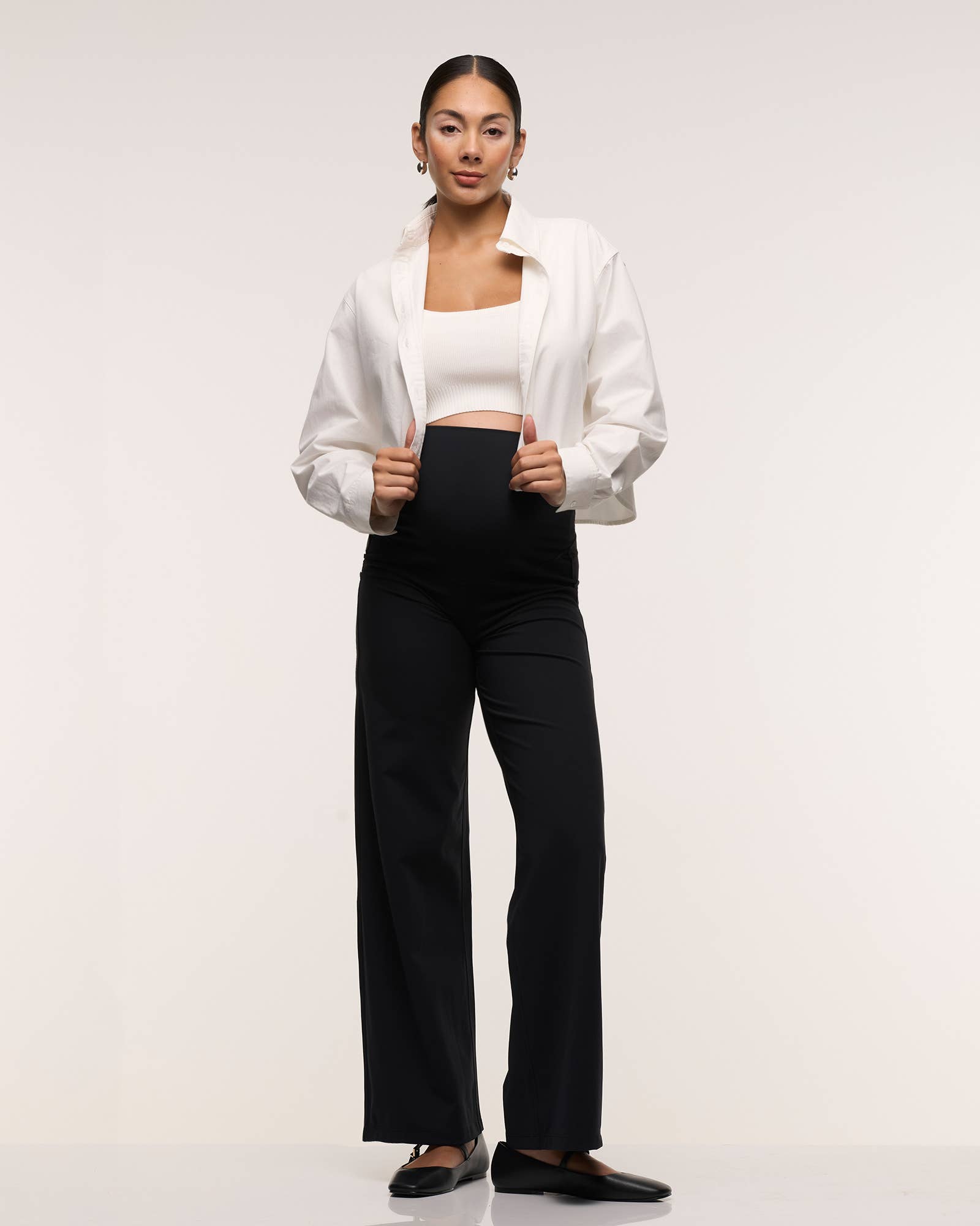 Wide Leg Overbelly Maternity Leggings