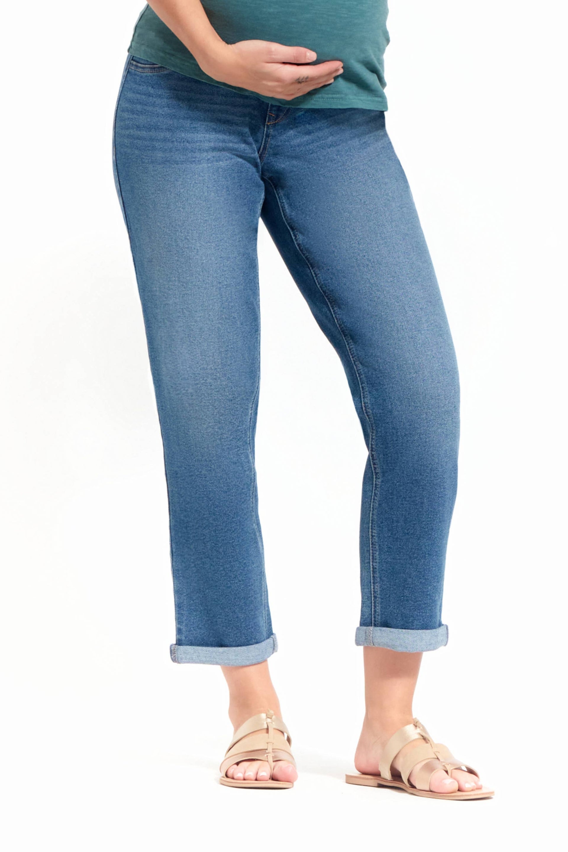 1822 Denim - 28" Maternity Boyfriend Jean w/ Bellyband in Erin