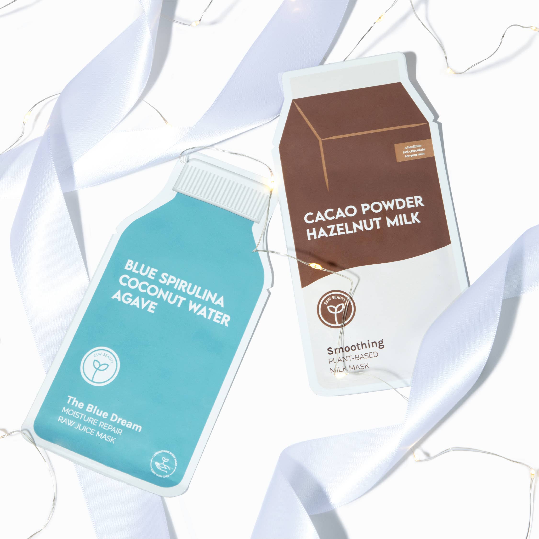 ESW Beauty - Cacao Powder Hazelnut Milk Smoothing Plant-Based Milk Mask: With Peg Hole