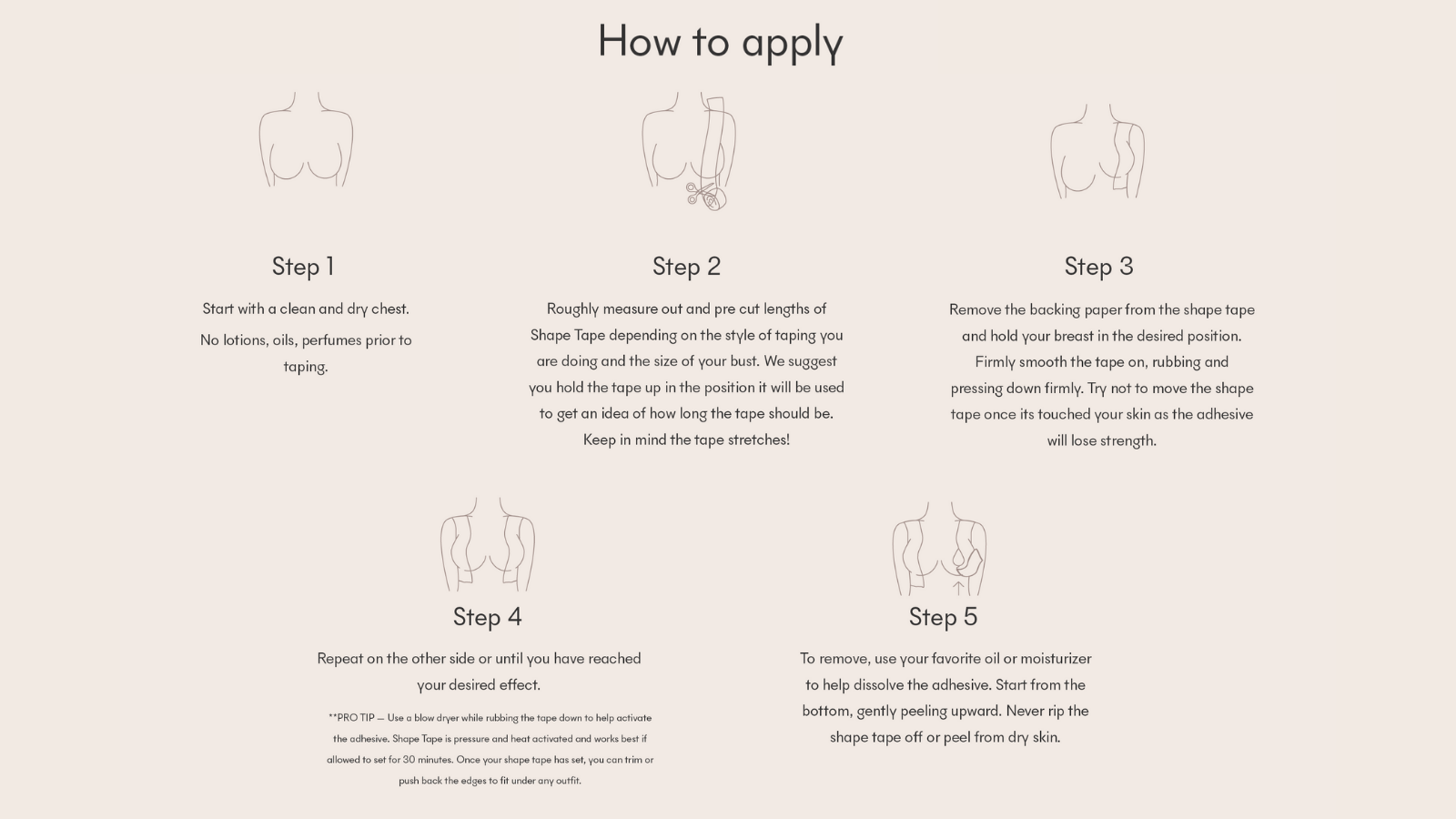 Image of NOOD - Shape Tape | Lift & Shape Adhesive Breast Tape: No 3 Buff / 3in.