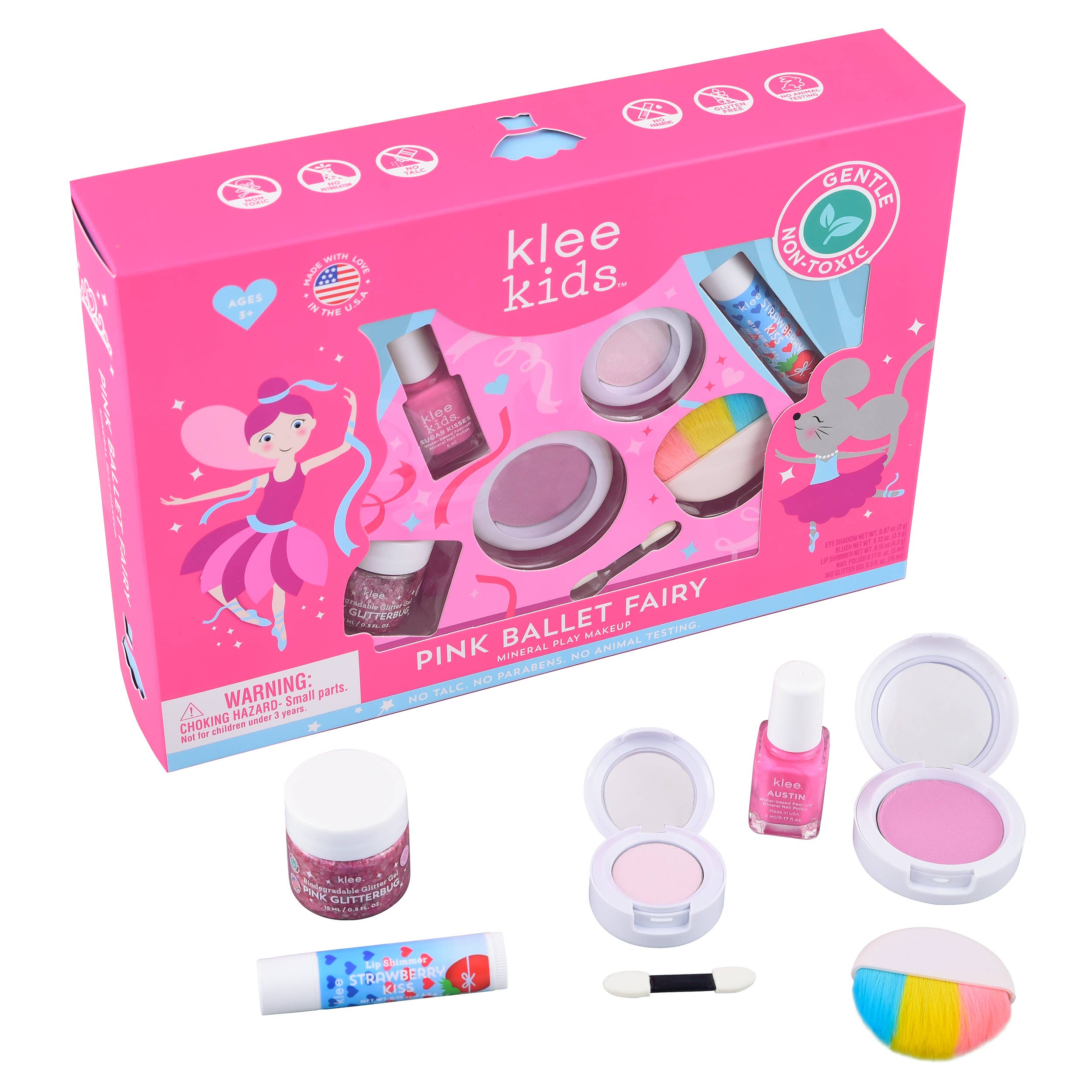 Image of Pink Ballet Fairy - Klee Kids Deluxe Play Makeup Kit: Pink Ballet Fairy