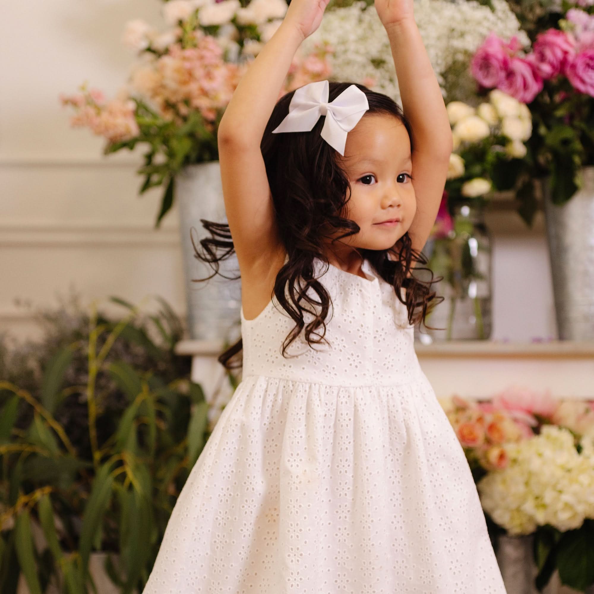 Image of Hope and Henry - Bow Shoulder Organic Swing Dress - Baby