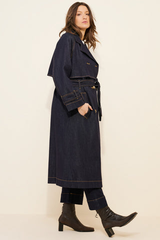 Loya Denim Trench Coat