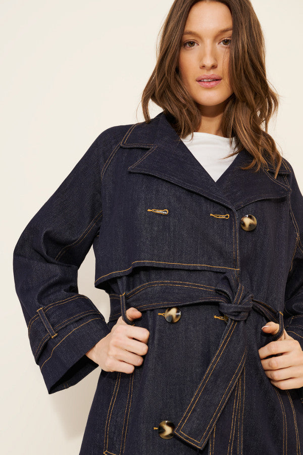 Image of Loya Denim Trench Coat