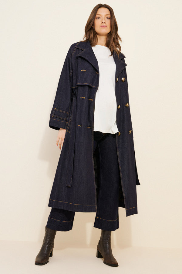Image of Loya Denim Trench Coat