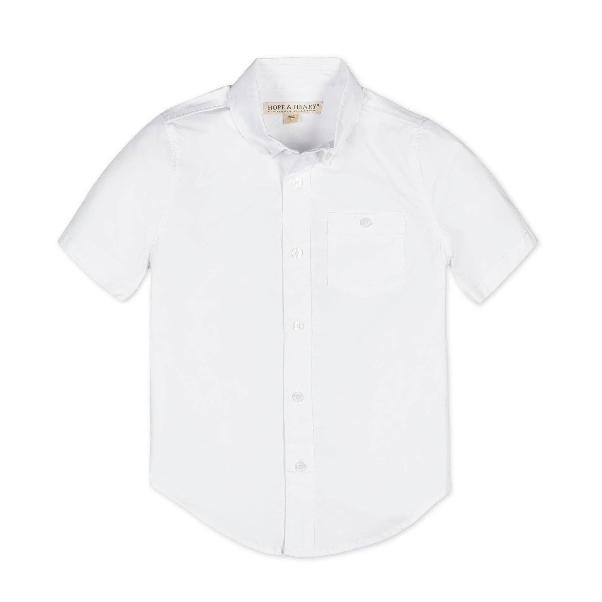 Hope and Henry - Organic Stretch Poplin Short Sleeve Shirt
