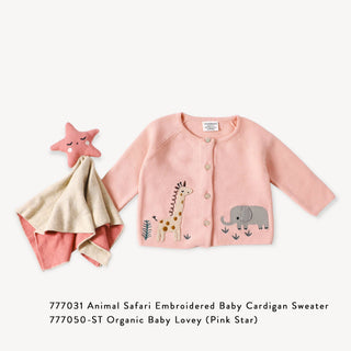 Viverano Organics - Animal Safari Embroidered Baby Cardigan Sweater (Organic)