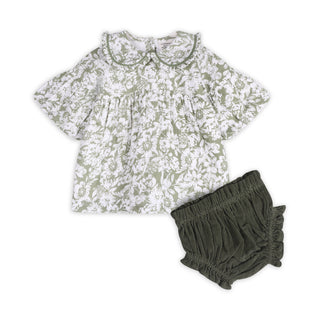 Viverano Organics - Lucille Floral Baby Dress & Bloomer (Organic Muslin)