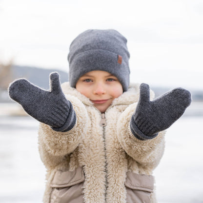 menique - Kids' Mittens Knitted Merino & Cashmere: 1-3 years / Dusty pink