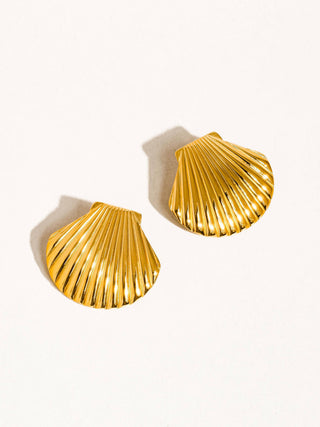 Cèpe 18K Gold Non-Tarnish Shell Studs