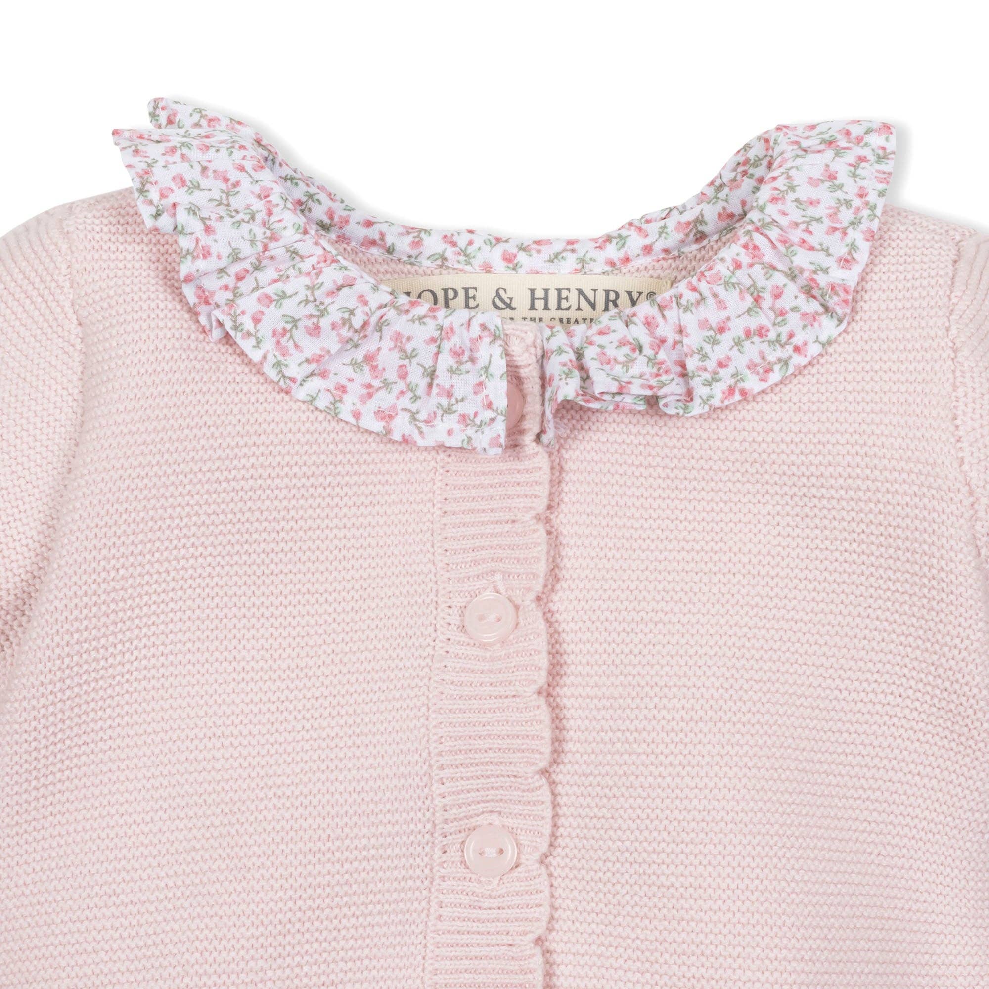Hope and Henry - Organic Ruffle Collar Sweater Romper