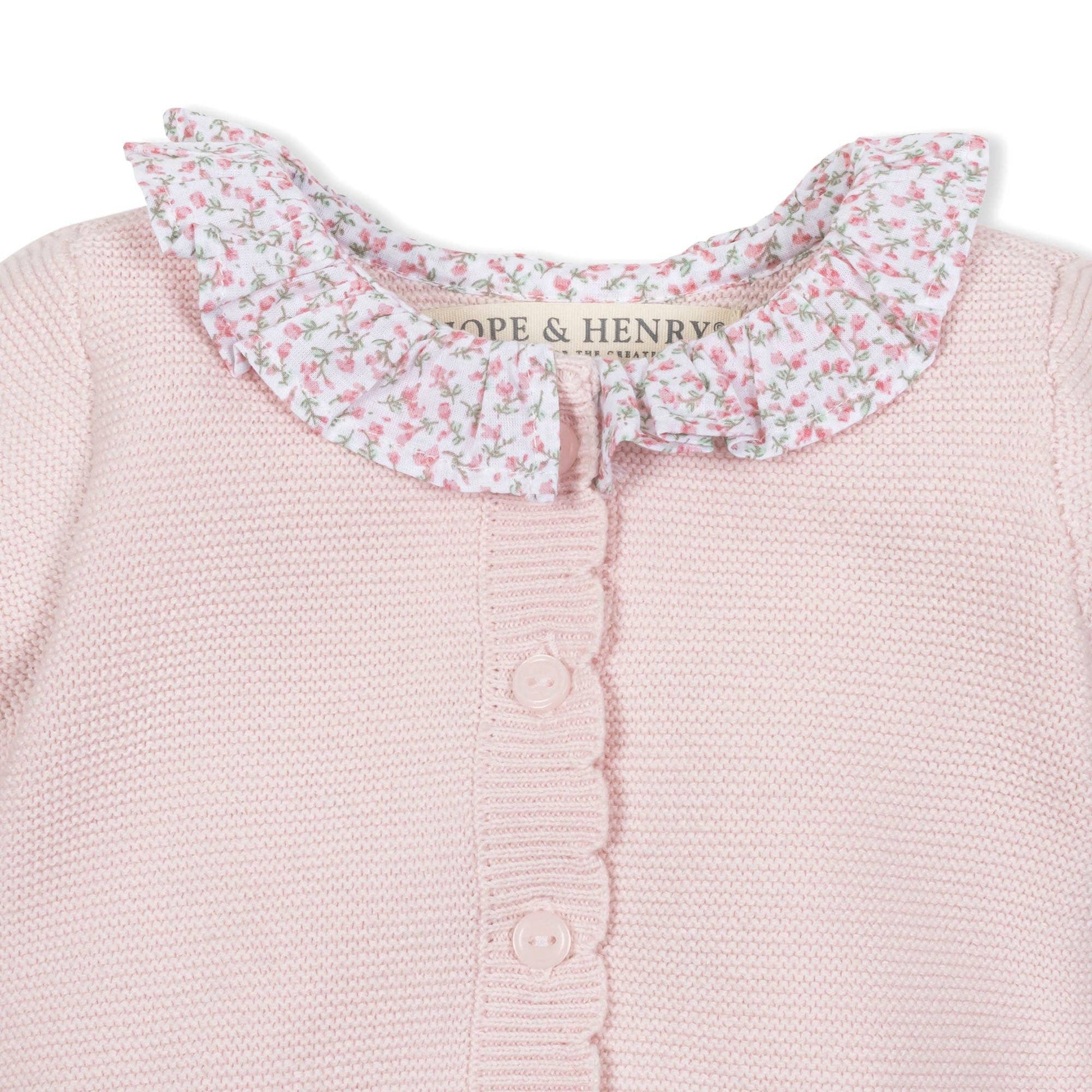 Hope and Henry - Organic Ruffle Collar Sweater Romper