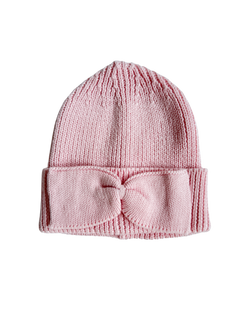 Image of Classic Bow Beanie - Powder Pink