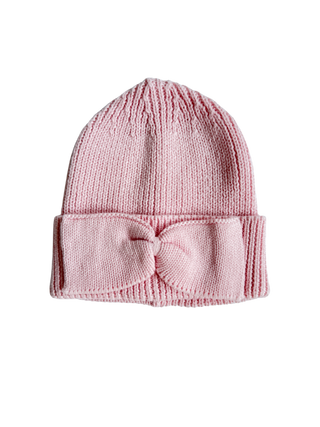 Classic Bow Beanie - Powder Pink