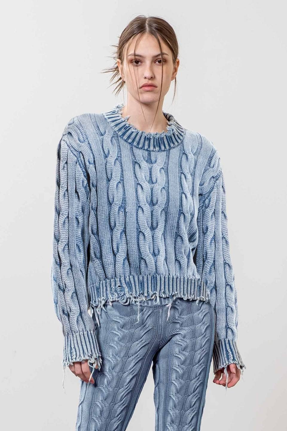 Image of Distressed Trim Sweater