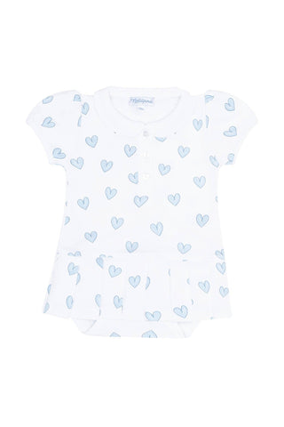 Nellapima - Blue Heart Print Onesie Dress