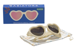 Image of Babiators - Sweet Cream Polarized Heart Sunglasses with Mirrored Lens: Ages 3-5