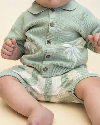 Viverano Organics - Palm Trees Embroidered Baby Shirt & Shorts Set (Organic)