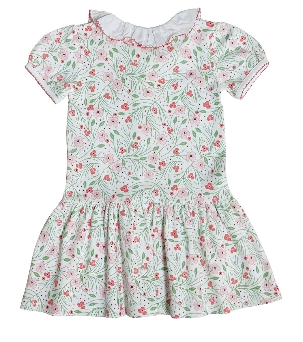Marco and Lizzy - Cherry Blossoms Girl's Dropped Waist Dress