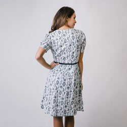 Image of Pleated Sleeve Woven Dress