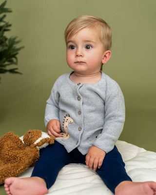 Viverano Organics - Animal Safari Embroidered Baby Cardigan Sweater (Organic)