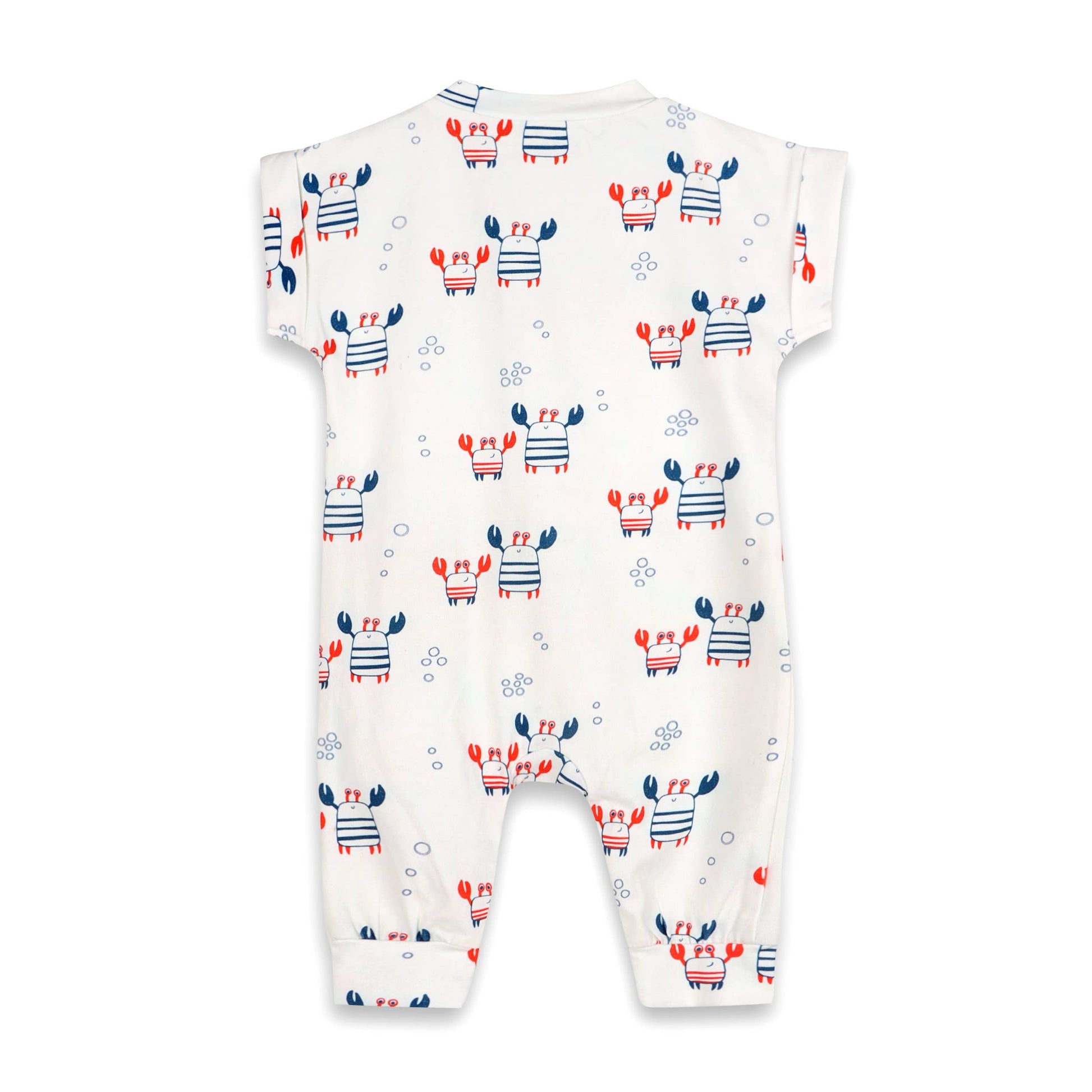 Viverano Organics - Nautical Crab Kangaroo Pocket Baby Jumpsuit (Organic Jersey)