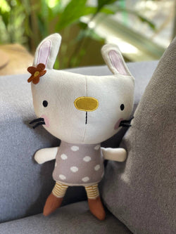 Image of Viverano Organics - Sam Bunny Organic Cotton Stuffed Animal Baby Kid Toy