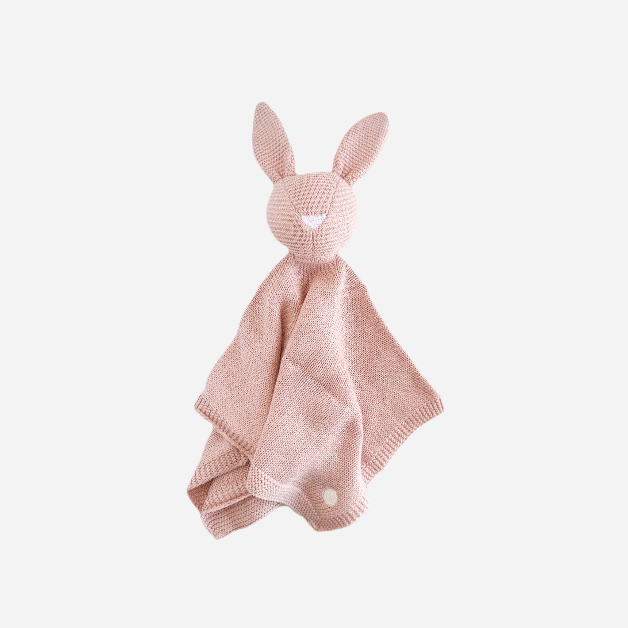 Image of The Blueberry Hill - Blush Bunny Lovey Cream Blanket Set Organic Cotton Baby Gift