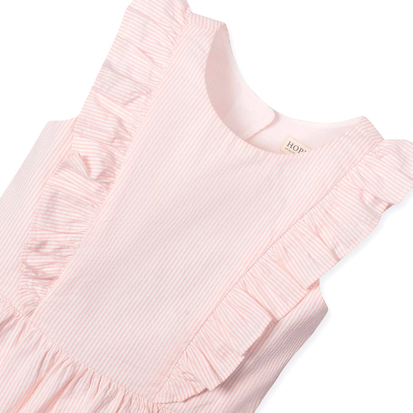 Hope and Henry - Flutter Sleeve Organic Open Back Dress Light Pink