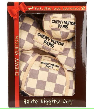 Haute Diggity Dog - Checker Chewy Vuiton Box Set Christmas Dog Toys Gift
