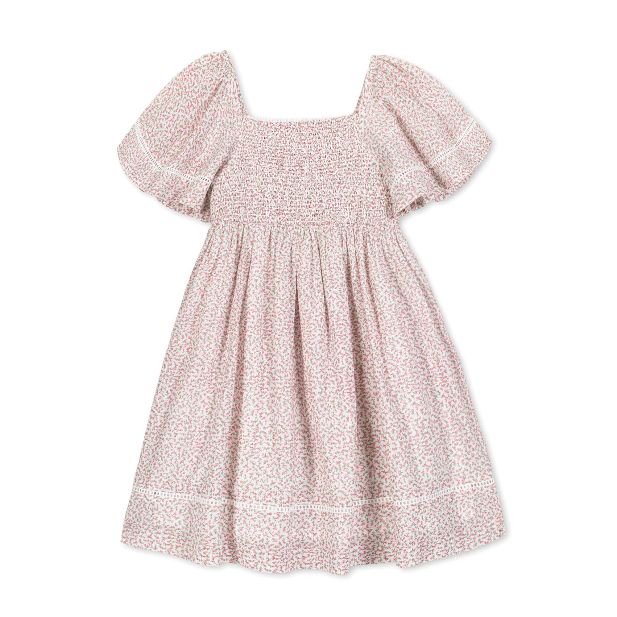 Image of Hope and Henry - Organic Smocked Bell Sleeve Dress