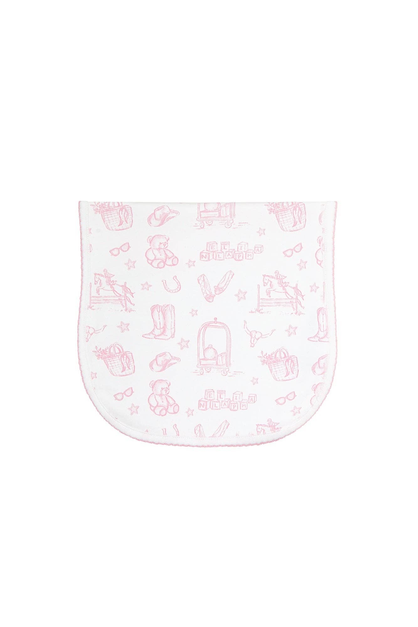 Nellapima - Pink Lone Star Toile Burp Cloth