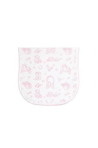 Nellapima - Pink Lone Star Toile Burp Cloth
