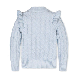Image of Organic Mock Neck Ruffle Sweater