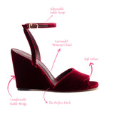 Yves Wedge In Wine Velvet