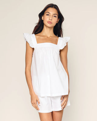 Women's Twill Clara Short Set in White