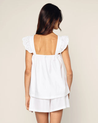 Women's Twill Clara Short Set in White