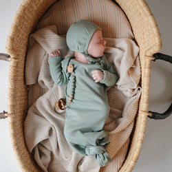 Image of Ribbed Baby Bonnet