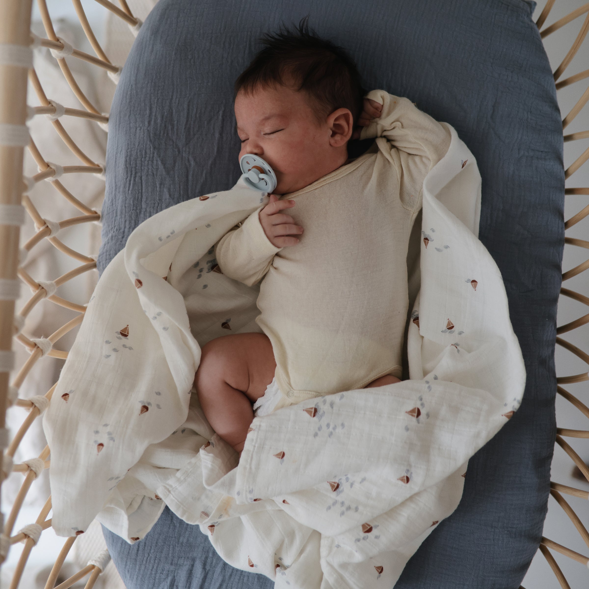 Image of Organic Cotton Muslin Swaddle Blanket