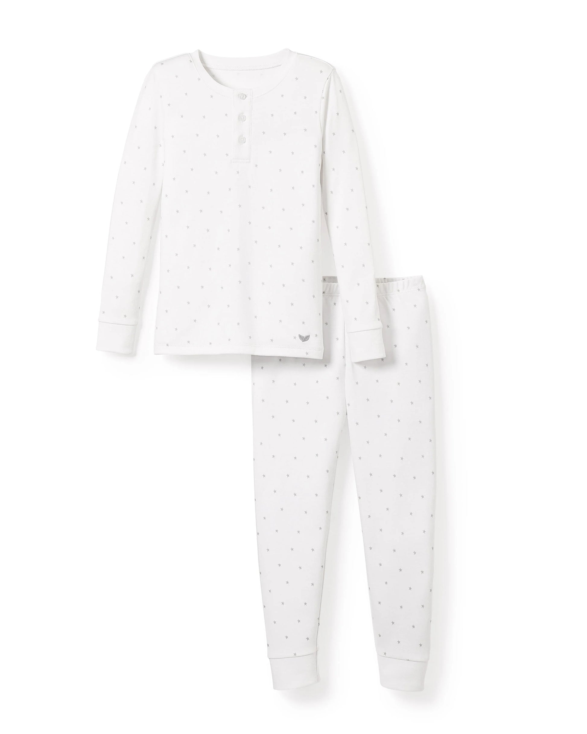 Kid's Pima Snug Fit Pajama Set in Grey Stars